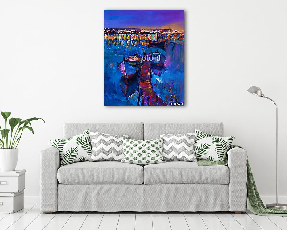 Kikötői fények - vászonkép, falikép vásárlás Kikötői fények (vászonkép) - vászonkép, falikép otthonra és irodába