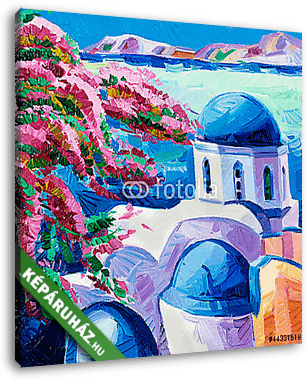 Santorini templomok - vászonkép 3D látványterv