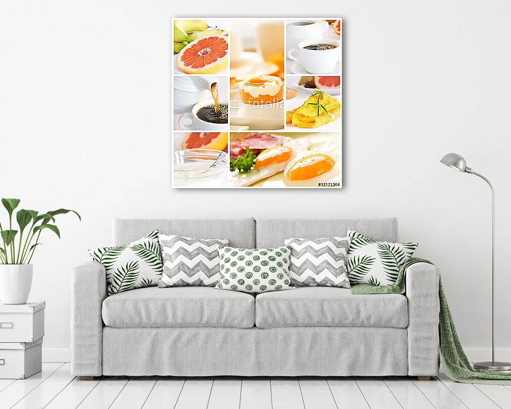 Egészséges reggeli kollázs (vászonkép) - vászonkép, falikép otthonra és irodába