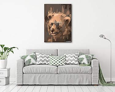 illusztráció digitális festés állati medve (vászonkép) - vászonkép, falikép otthonra és irodába