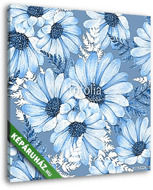 Floral seamless pattern. Watercolor flowers 8 - vászonkép 3D látványterv