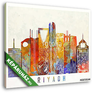 Riyadh landmarks watercolor poster - vászonkép 3D látványterv