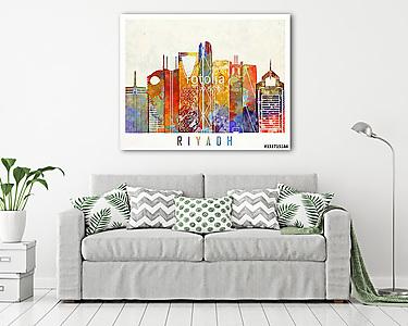 Riyadh landmarks watercolor poster (vászonkép) - vászonkép, falikép otthonra és irodába