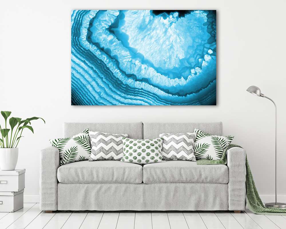 blue agate background (többrészes kép) - vászonkép, falikép otthonra és irodába