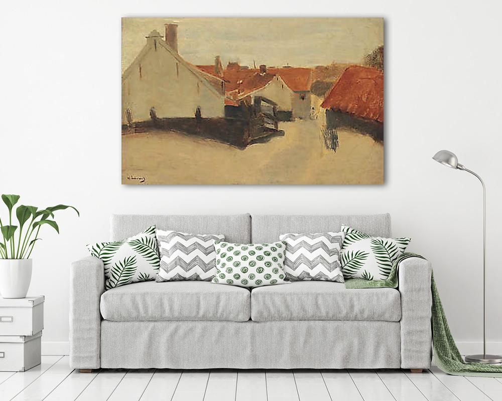 Utca Scheveningen-ben  - vászonkép, falikép vásárlás Utca Scheveningen-ben  (többrészes kép) - vászonkép, falikép otthonra és irodába