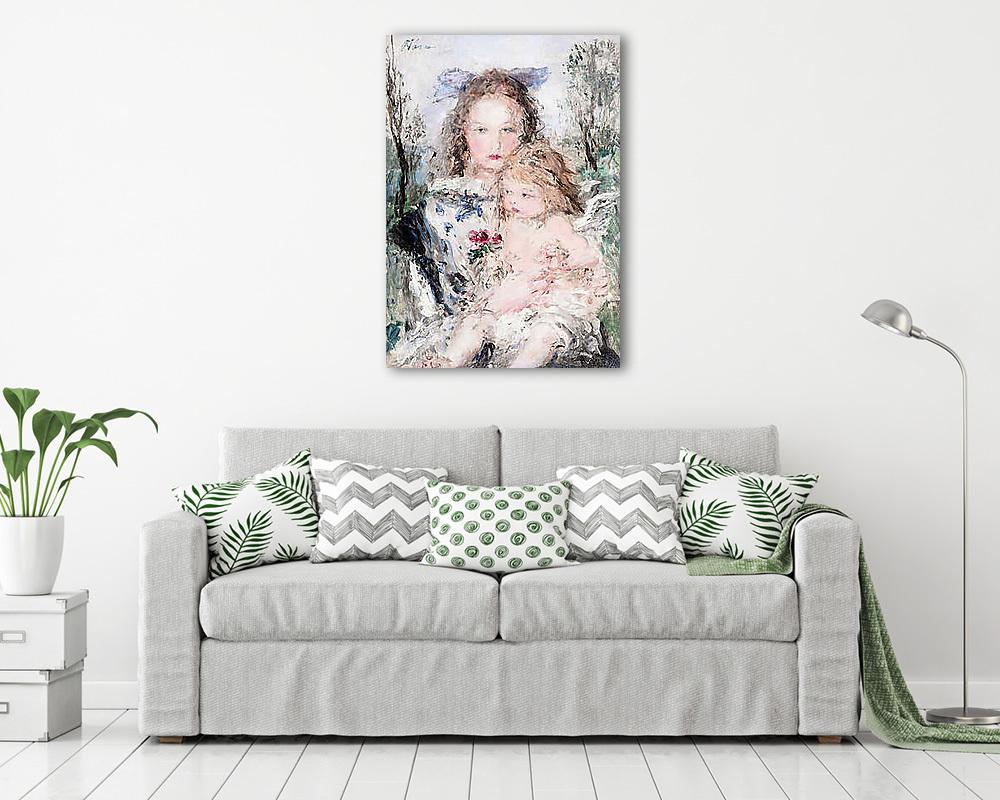 Anya gyermekével - vászonkép, falikép vásárlás Anya gyermekével (keretezett kép) - vászonkép, falikép otthonra és irodába