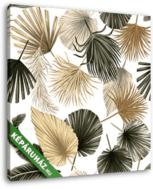 Pálma levelek pattern világos háttéren - vászonkép 3D látványterv