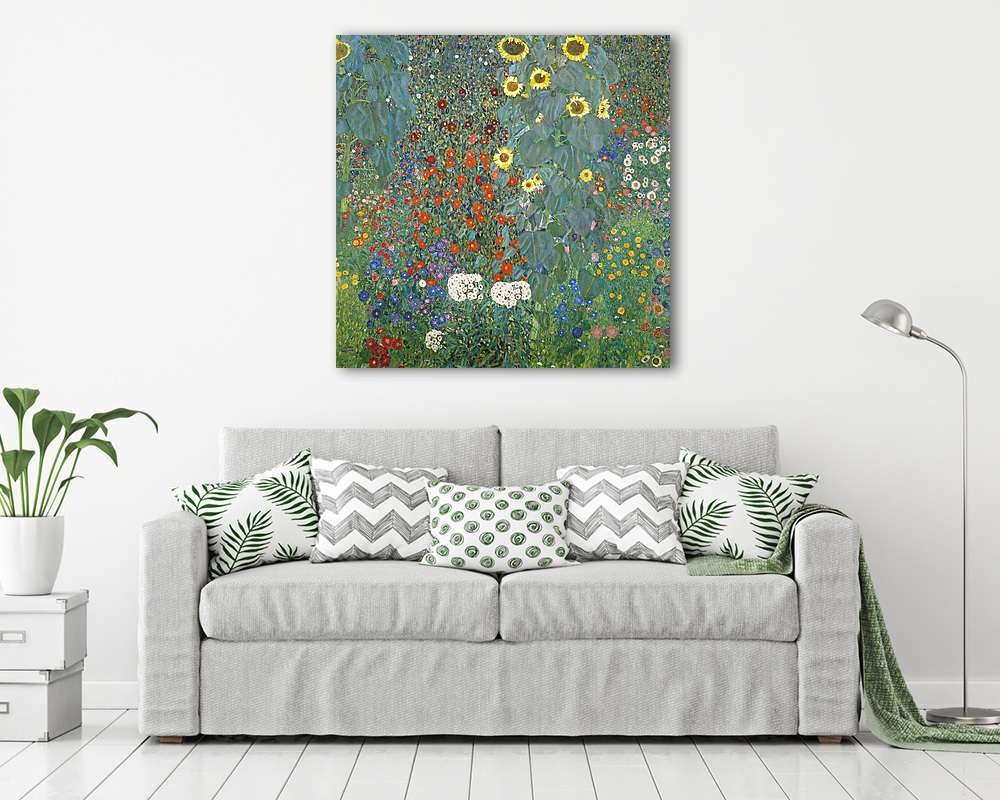 Kert napraforgókkal - vászonkép, falikép vásárlás Kert napraforgókkal (keretezett kép) - vászonkép, falikép otthonra és irodába
