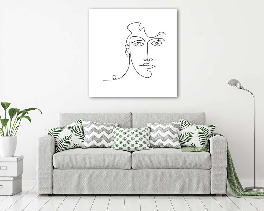 Férfi portré (vonalrajz, line art) (többrészes kép) - vászonkép, falikép otthonra és irodába