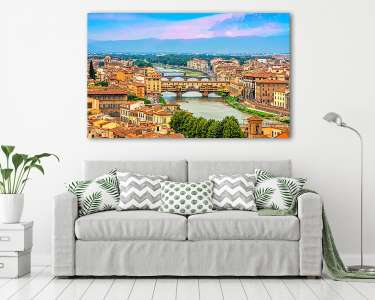 Ponte Vecchio nyáron, Firenze (vászonkép) - vászonkép, falikép otthonra és irodába