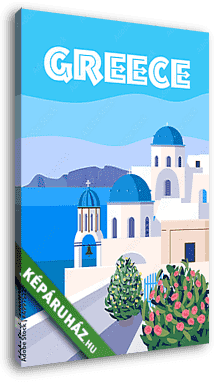 Görögország, Santorini poszter - vászonkép 3D látványterv