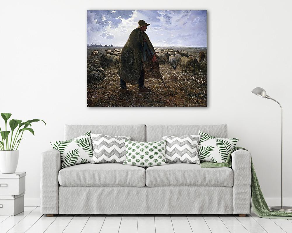 Juhász a botjára támaszkodva - színverzió 1. - vászonkép, falikép vásárlás Juhász a botjára támaszkodva - színverzió 1. (vászonkép) - vászonkép, falikép otthonra és irodába