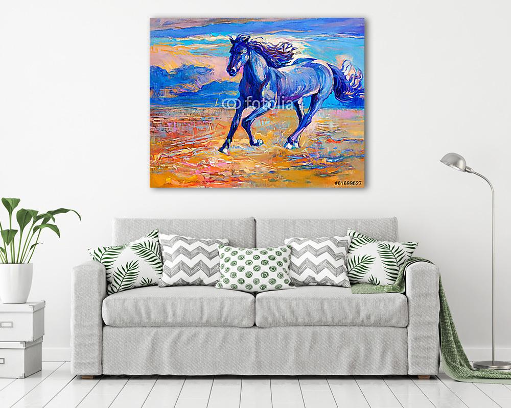 Kék ló (poszter) - vászonkép, falikép otthonra és irodába