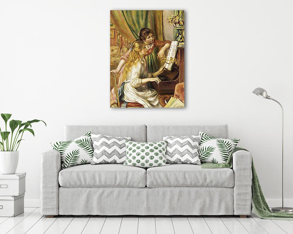 Fiatal lányok a zongoránál /szín verzió 2/ (többrészes kép) - vászonkép, falikép otthonra és irodába