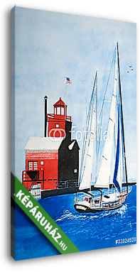 Harbour Watercolor - vászonkép 3D látványterv