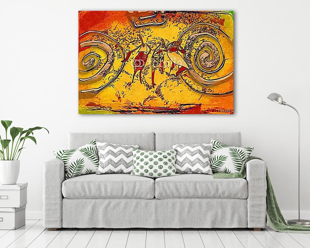 afro motívum etnikai retro vintage (vászonkép) - vászonkép, falikép otthonra és irodába