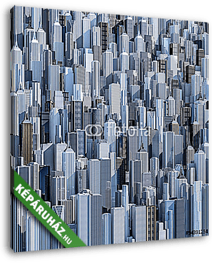 Magas város háttér / 3D-s nappali modern város töltés  - vászonkép 3D látványterv
