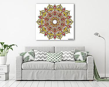 Vector ornate orange mandala illustration (vászonkép) - vászonkép, falikép otthonra és irodába