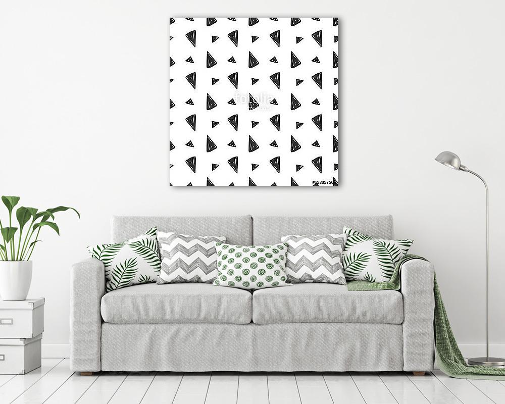 Absztrakt firka háromszög minta (keretezett kép) - vászonkép, falikép otthonra és irodába