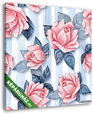 Floral seamless pattern 27. Watercolor background with beautiful - vászonkép 3D látványterv