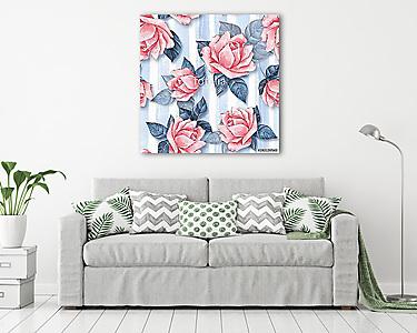 Floral seamless pattern 27. Watercolor background with beautiful (vászonkép) - vászonkép, falikép otthonra és irodába