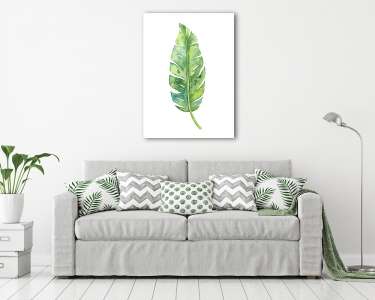 Tropical banana leaf illustration (vászonkép) - vászonkép, falikép otthonra és irodába