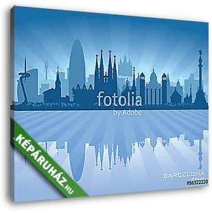 Barcelona Spain city skyline vector silhouette - vászonkép 3D látványterv