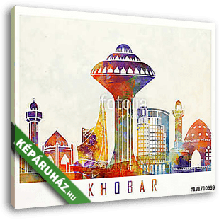 Khobar landmarks watercolor poster - vászonkép 3D látványterv