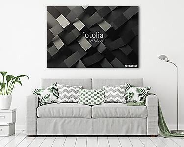 Dark composition with paper stripes, abstract background (vászonkép) - vászonkép, falikép otthonra és irodába