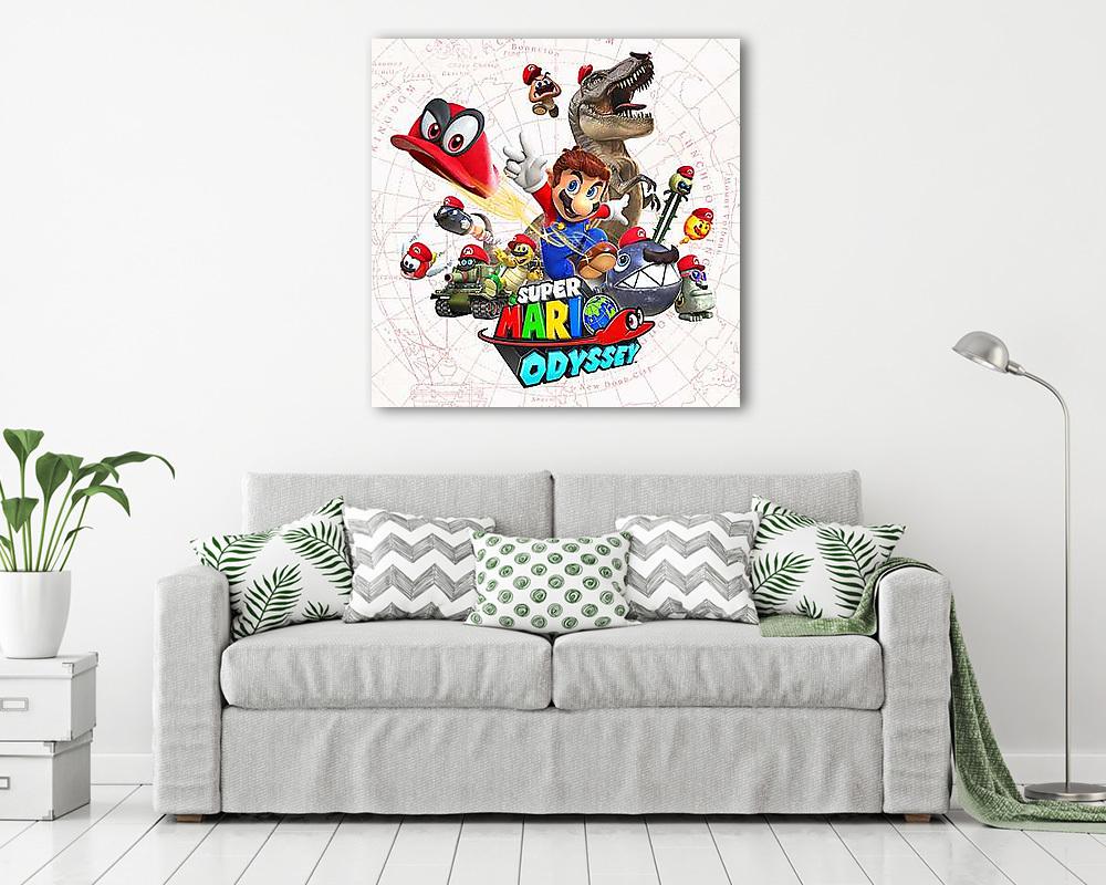 Super Mario Odyssey - World map (többrészes kép) - vászonkép, falikép otthonra és irodába
