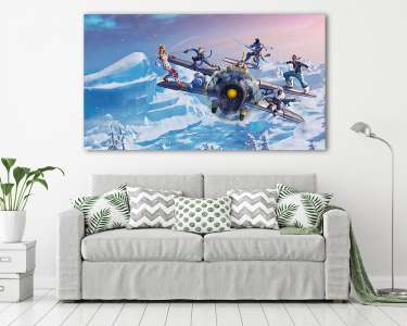Fortnite - Téli repülés (vászonkép) - vászonkép, falikép otthonra és irodába