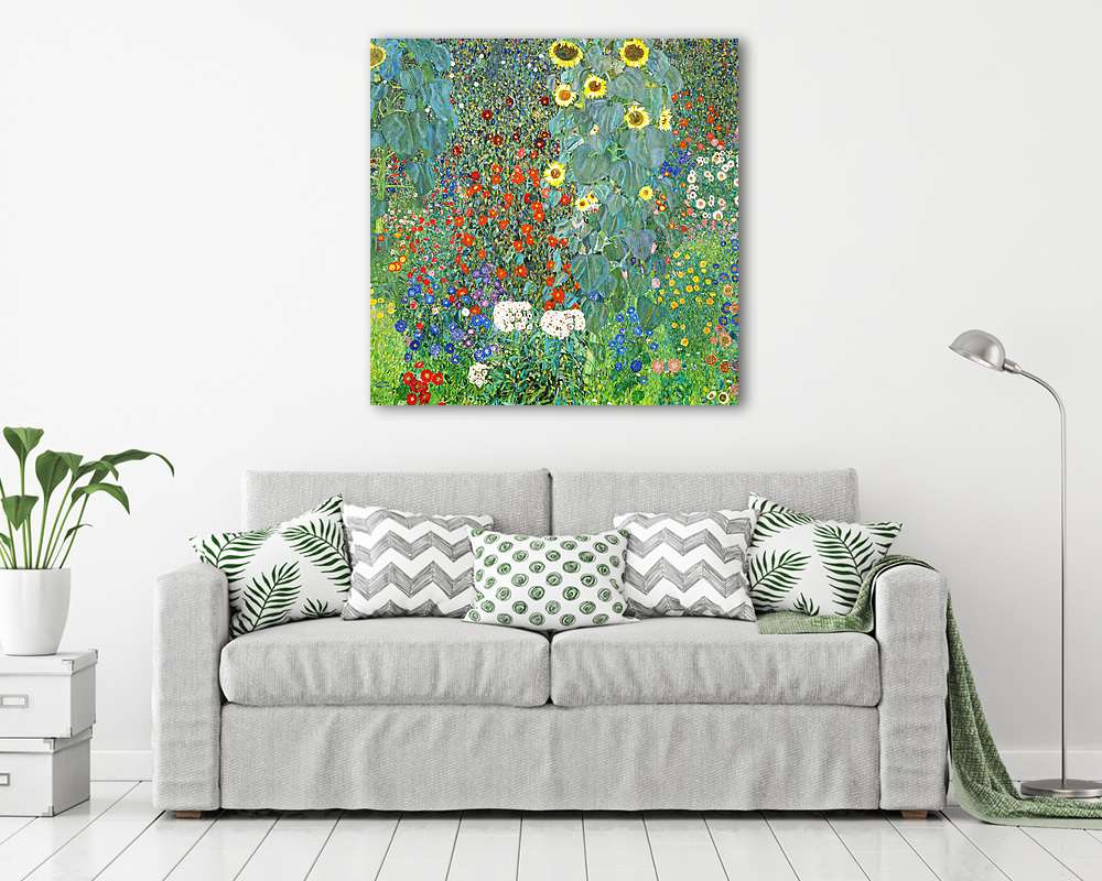 Kert napraforgókkal (színverzió 1) - vászonkép, falikép vásárlás Kert napraforgókkal (színverzió 1) (vászonkép) - vászonkép, falikép otthonra és irodába