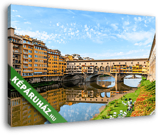 Ponte Vecchio és a zöld terasz, Firenze - vászonkép 3D látványterv