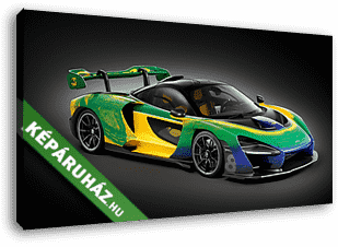 Mclaren Senna - brazil színekben - vászonkép 3D látványterv