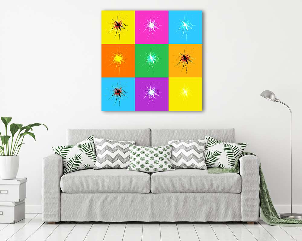 Szúnyog agyoncsapva a falon kollázs változat - Andy Warhol stílusban (bögre) - vászonkép, falikép otthonra és irodába