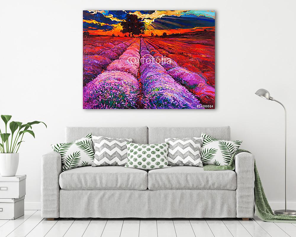 Lavender mezők (vászonkép) - vászonkép, falikép otthonra és irodába