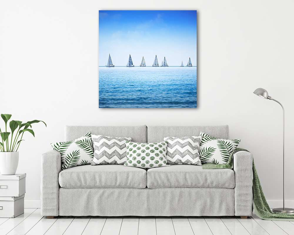 Vitorlás regatta verseny a tengeren (bögre) - vászonkép, falikép otthonra és irodába