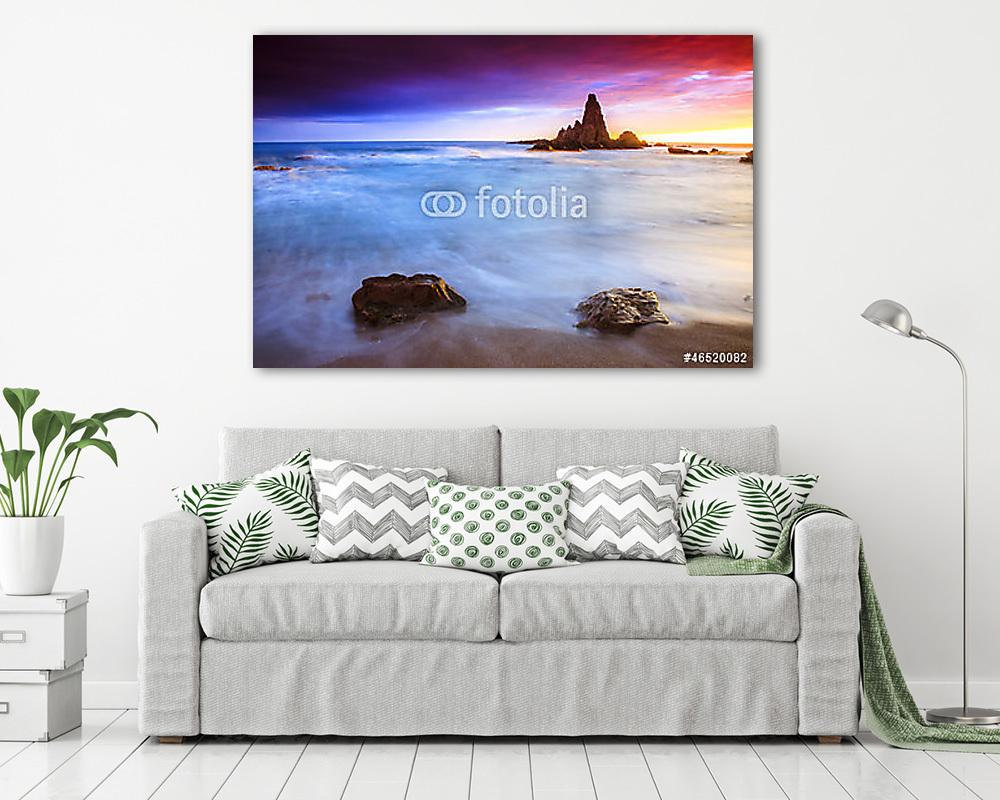Naplemente a Cabo de Gata természeti parkjának partján - vászonkép, falikép vásárlás Naplemente a Cabo de Gata természeti parkjának partján (poszter) - vászonkép, falikép otthonra és irodába