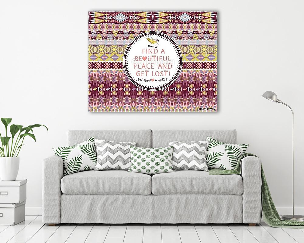 Hipster varrat nélküli aztec minta geometrikus elemekkel - vászonkép, falikép vásárlás Hipster varrat nélküli aztec minta geometrikus elemekkel (bögre) - vászonkép, falikép otthonra és irodába