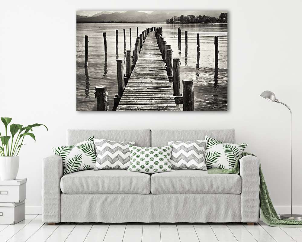 régi, fából készült móló (vászonkép) - vászonkép, falikép otthonra és irodába