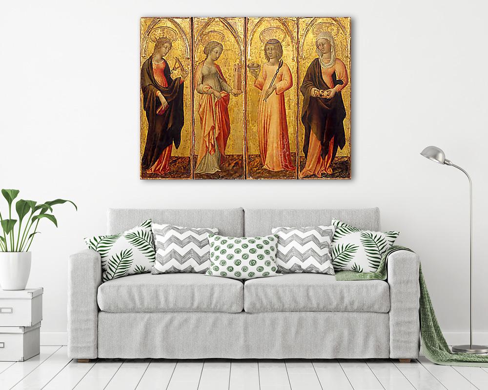 Női szentek (Katalin, Borbála, Ágota, Margit) (bögre) - vászonkép, falikép otthonra és irodába