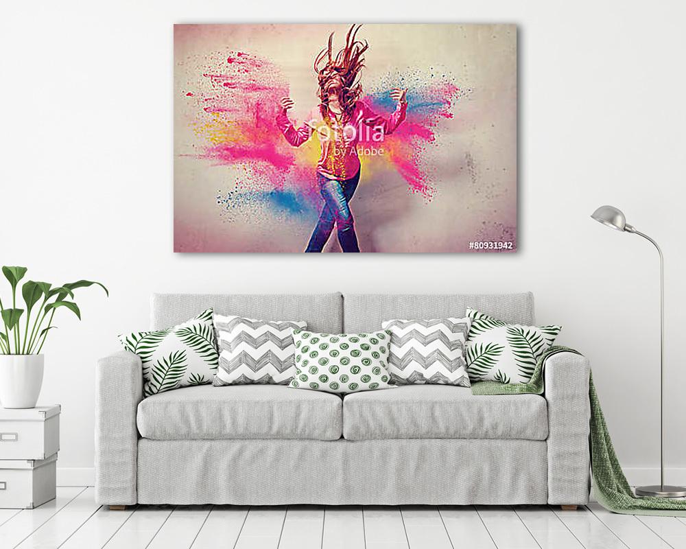 dancing girl in powder explosion - movin 06 (vászonkép) - vászonkép, falikép otthonra és irodába
