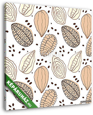 doodle cocoa  pattern - vászonkép 3D látványterv