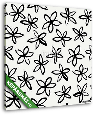 Hand Drawn Floral Seamless Pattern - vászonkép 3D látványterv