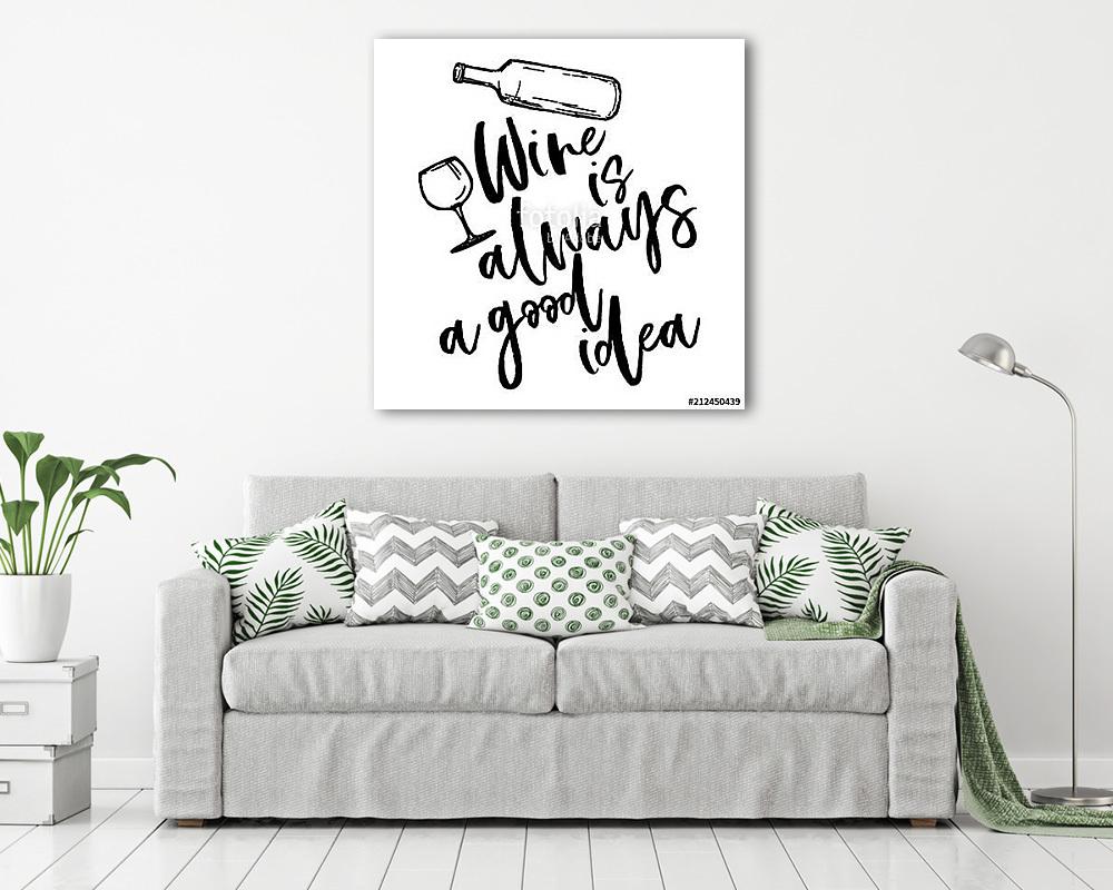 Wine is always a good idea - lovely Concept with decanter and wine glass . Good for scrap booking, posters, textiles, gifts, tra (vászonkép) - vászonkép, falikép otthonra és irodába