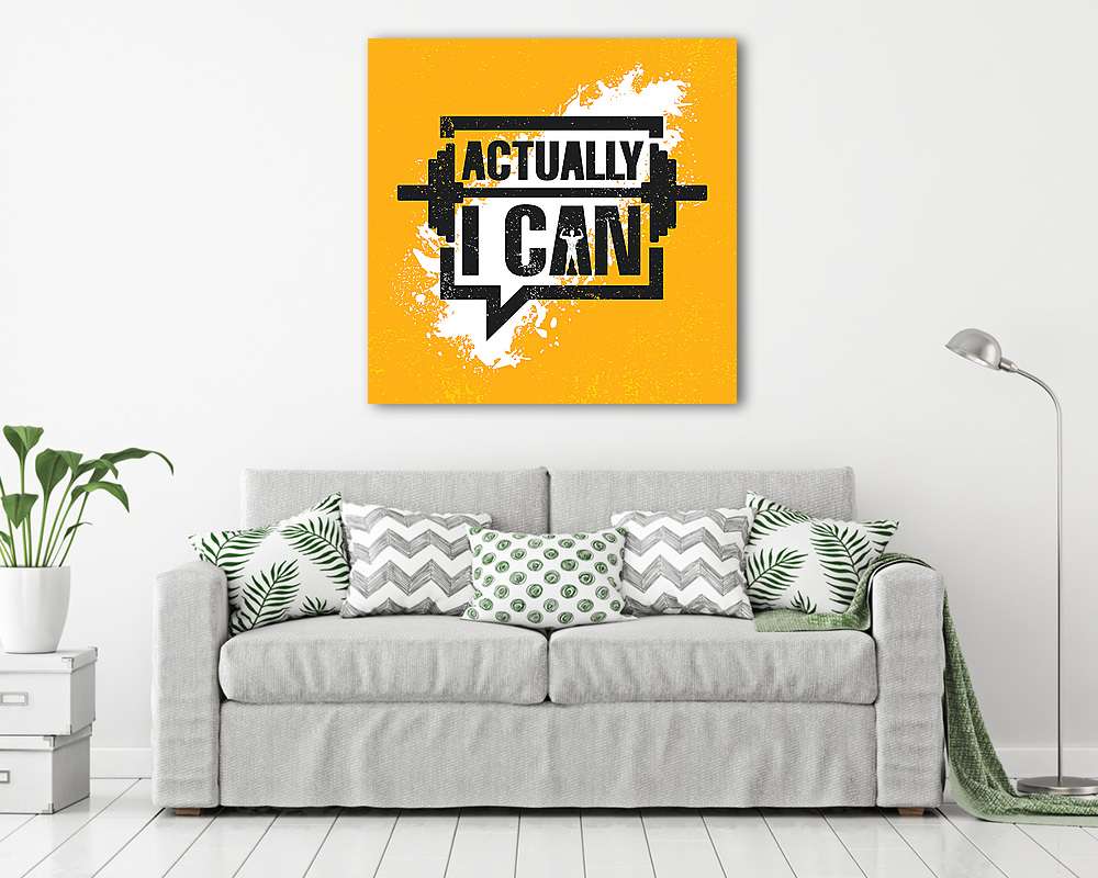 Tulajdonképpen tudok. Inspiráló edzés és fitneszterem  - vászonkép, falikép vásárlás Tulajdonképpen tudok. Inspiráló edzés és fitneszterem  (fotótapéta) - vászonkép, falikép otthonra és irodába