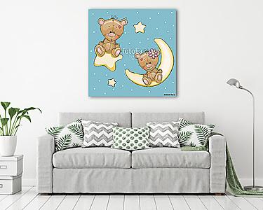 Két maci az égbolton (vászonkép) - vászonkép, falikép otthonra és irodába