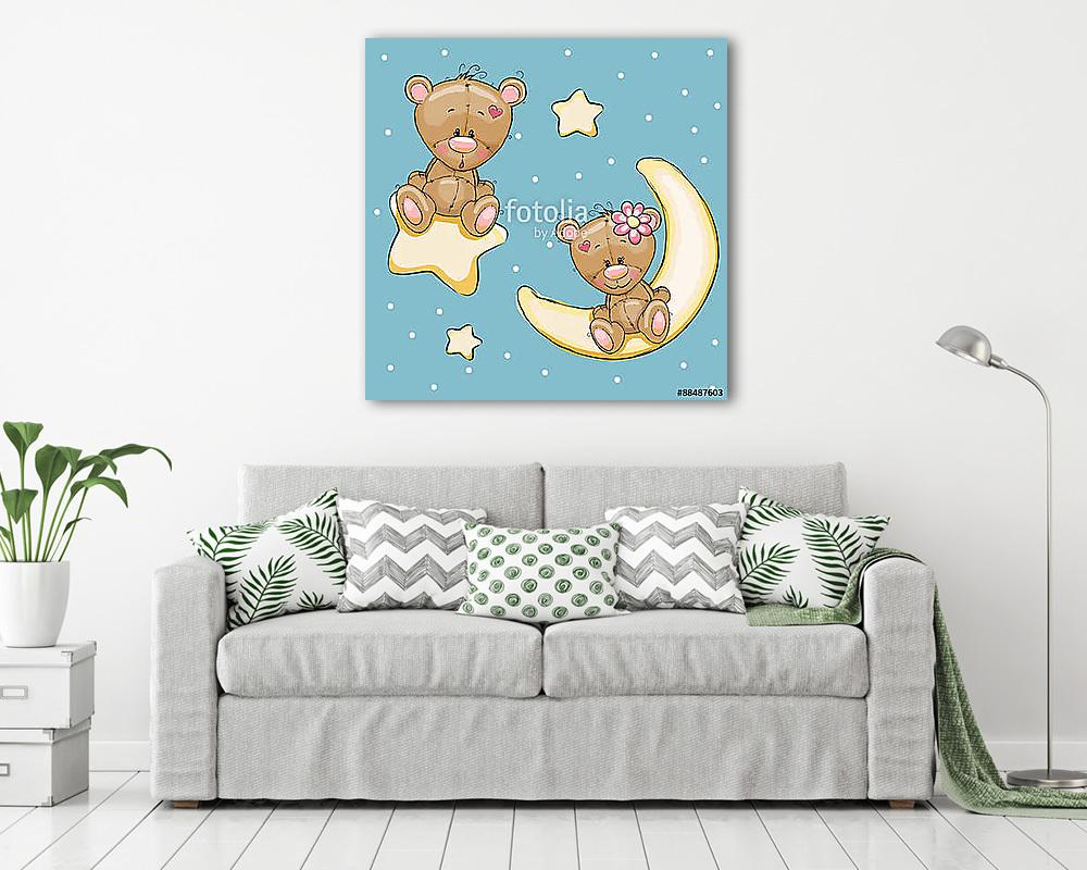 Két maci az égbolton (fotótapéta) - vászonkép, falikép otthonra és irodába