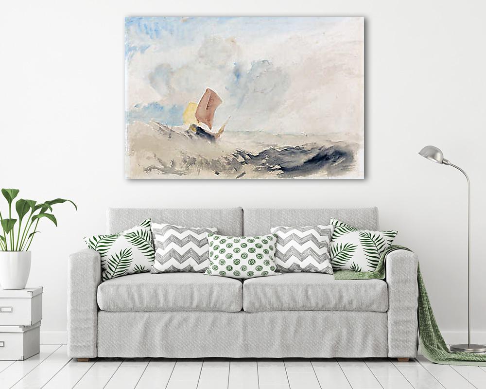 Hullámzó tenger halászhajóval (színverzió 2) - vászonkép, falikép vásárlás Hullámzó tenger halászhajóval (színverzió 2) (bögre) - vászonkép, falikép otthonra és irodába