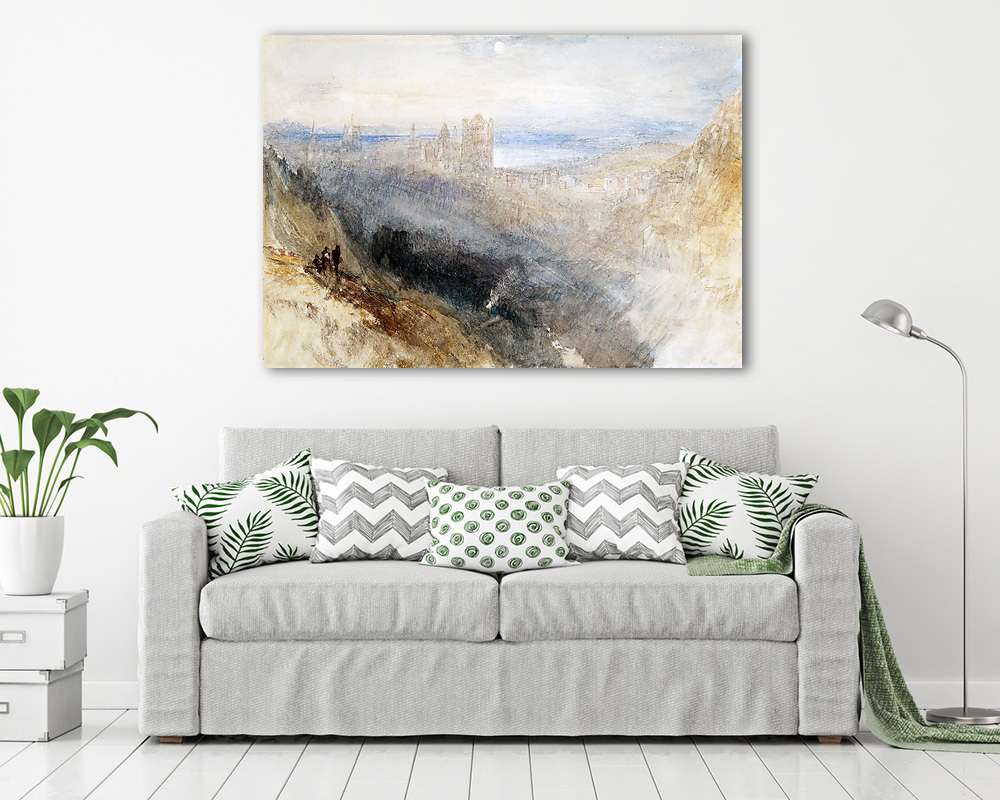 Hold Lausanne felett (színverzió 1) - vászonkép, falikép vásárlás Hold Lausanne felett (színverzió 1) (keretezett kép) - vászonkép, falikép otthonra és irodába